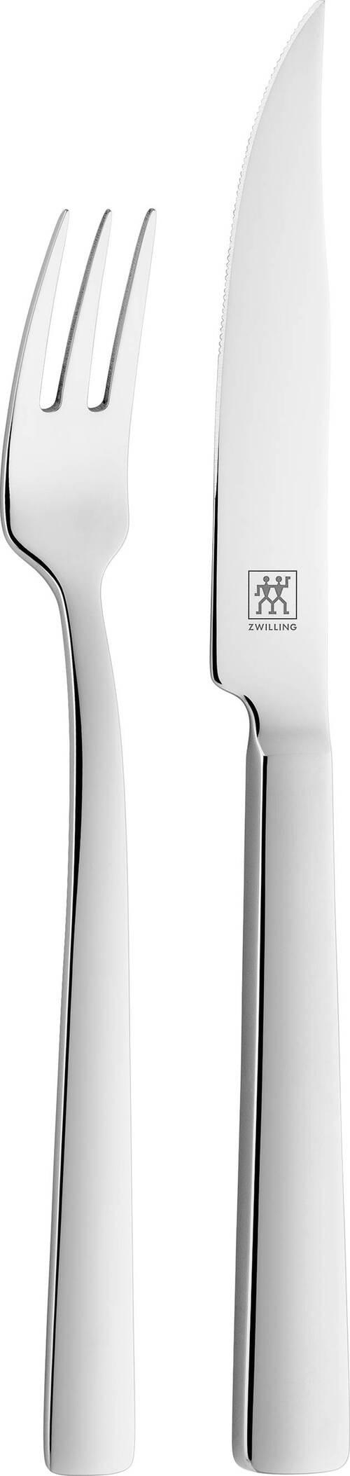 STEAKBESTECK ZWILLING DINNER 2-teilig - Edelstahlfarben, Basics, Metall - Zwilling