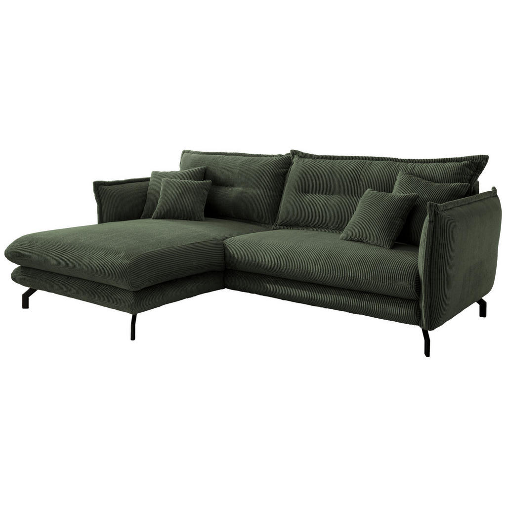 Thumbnail - Livetastic Ecksofa, Grün, Textil, 4-Sitzer, Füllung: Schaumstoff, L-Form, 255x180 cm, Made in Europe, Rücken echt, Armte...