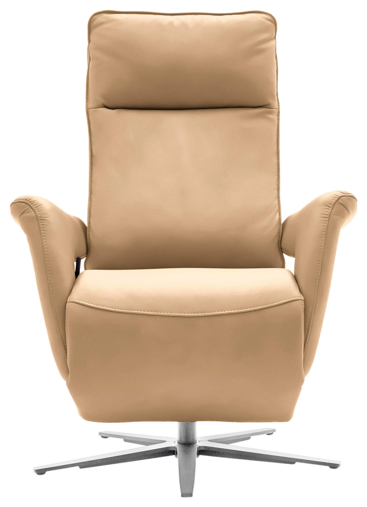 RELAXSESSEL in Leder Honig  - Edelstahlfarben/Honig, Design, Leder/Metall (79-83/116/87-176cm) - Valdera