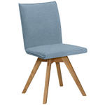 STUHL  Stoffauswahl, Typenauswahl Lederlook, Mikrofaser  - Eichefarben/Hellblau, KONVENTIONELL, Holz/Textil (60/91/61cm) - Moderano