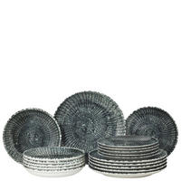 TELLERSET Sandora - Darkblue 18-teilig  - Dunkelblau, Trend, Keramik (34/33,8/32,3cm) - Thomas