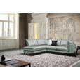 ECKSOFA in Samt Hellgrau  - Hellgrau/Schwarz, Design, Textil/Metall (200/241cm) - Carryhome