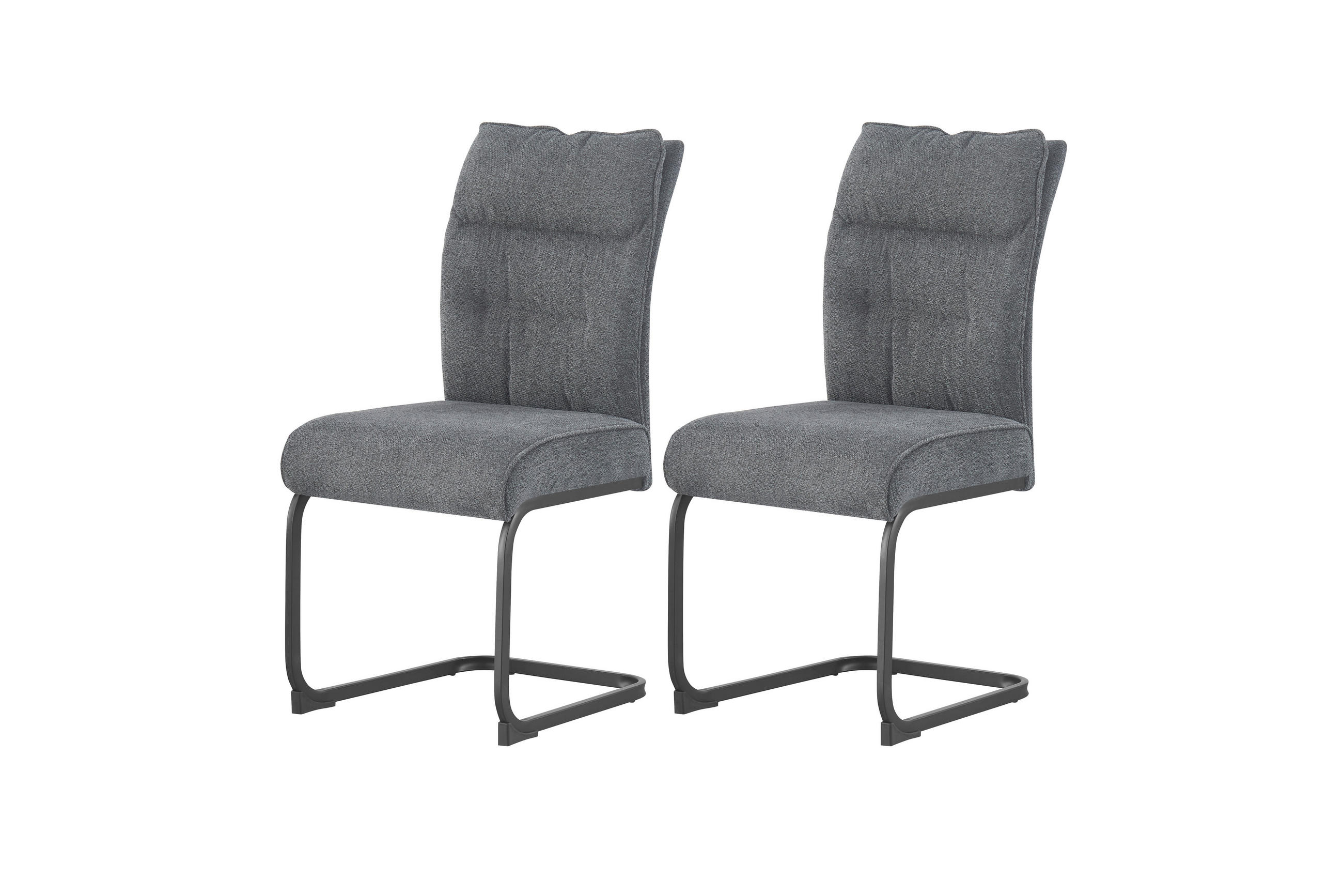 Set Scaune Cantilever din textil, antracit