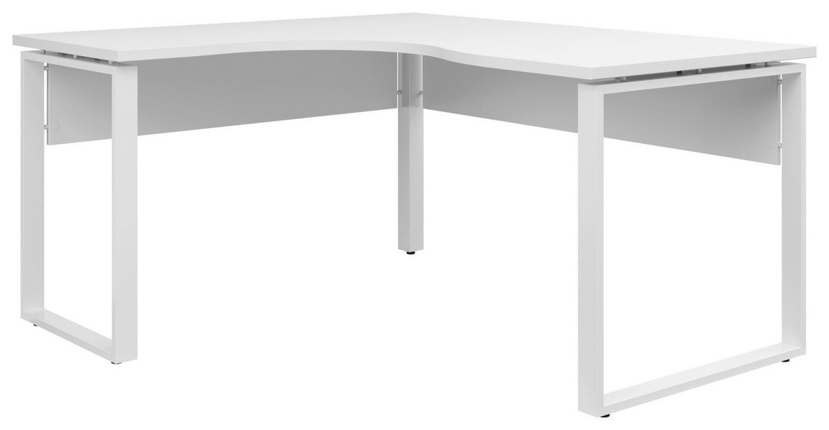 ECKSCHREIBTISCH 140/160/77,8 cm  in Weiß  - Weiß, KONVENTIONELL, Holzwerkstoff/Metall (140/160/77,8cm) - Voleo