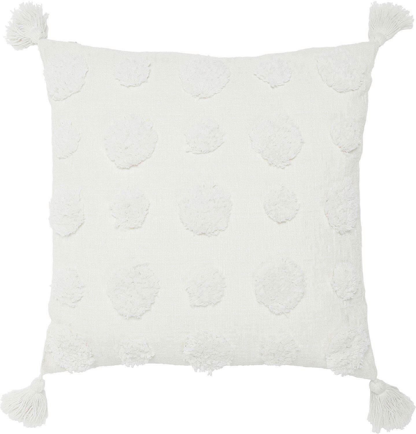 KISSENHÜLLE Pom 45/45 cm  - Weiß, Basics, Textil (45/45cm)