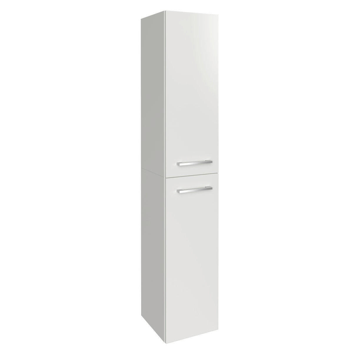 HOCHSCHRANK 30/162/31,8 cm  - Chromfarben/Weiß Hochglanz, Basics, Glas/Holzwerkstoff (30/162/31,8cm) - MID.YOU