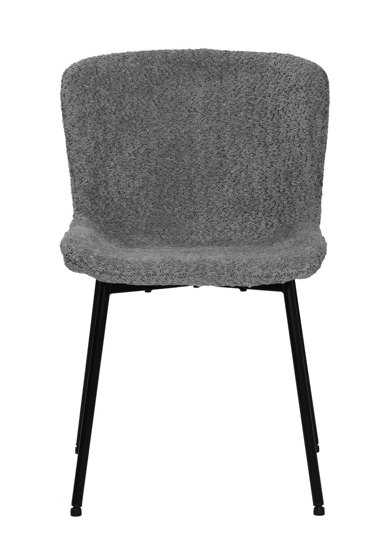 STUHL-SET 2 Stück  Bouclé  Grau, Schwarz  - Schwarz/Grau, MODERN, Textil/Metall (48/83/59cm) - MID.YOU