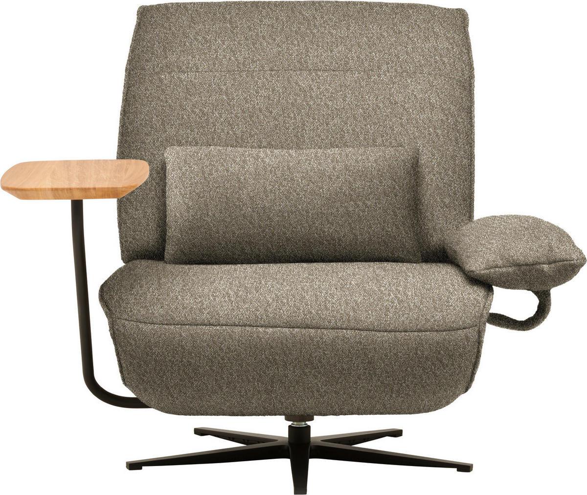 SESSEL Flachgewebe, Mikrofaser Hellbraun  - Hellbraun/Schwarz, Design, Textil/Metall (84/65/91cm) - Koinor