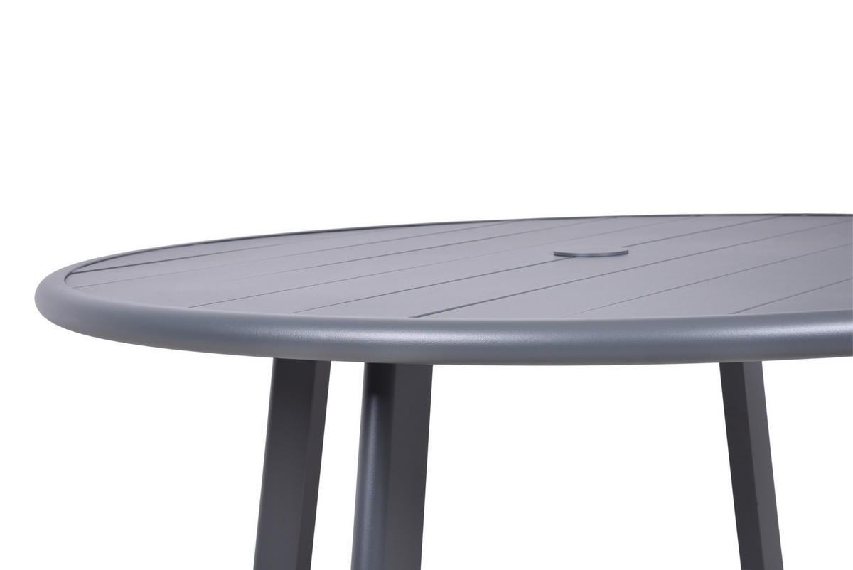 GARTENTISCH 101,5/101,5/72 cm Metall, Kunststoff rund  - Anthrazit, Basics, Kunststoff/Metall (101,5/101,5/72cm) - Gardenson