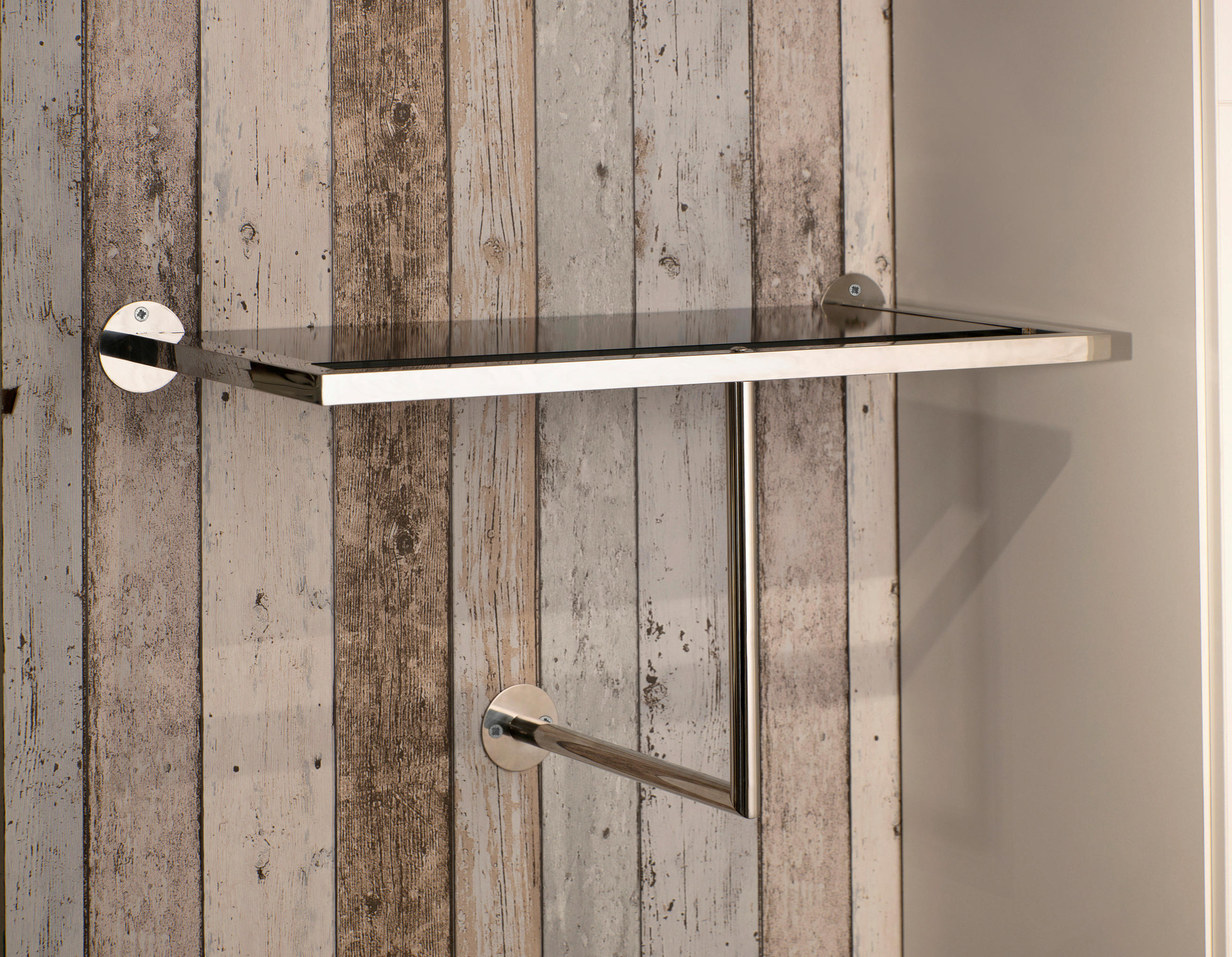 WANDGARDEROBE  in  - Design, Glas/Metall (65/20,5/30cm)