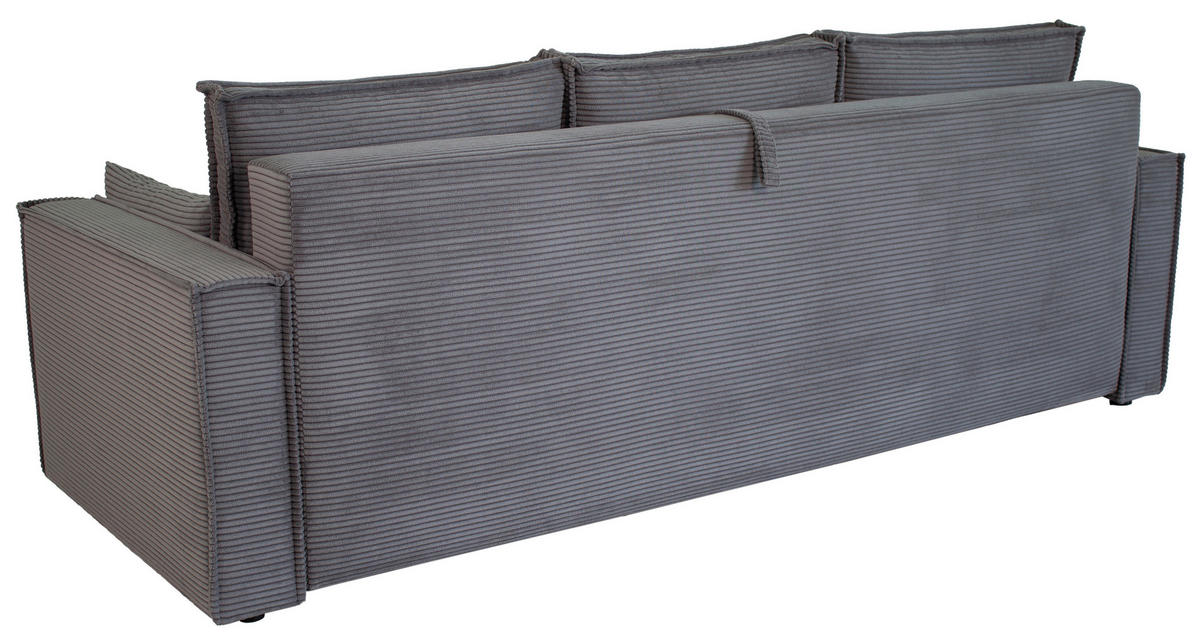 SCHLAFSOFA  mit Rücken echt, Armteil links, Armteil rechts Cord Anthrazit  - Anthrazit/Schwarz, Design, Textil (232/85/92cm) - Xora