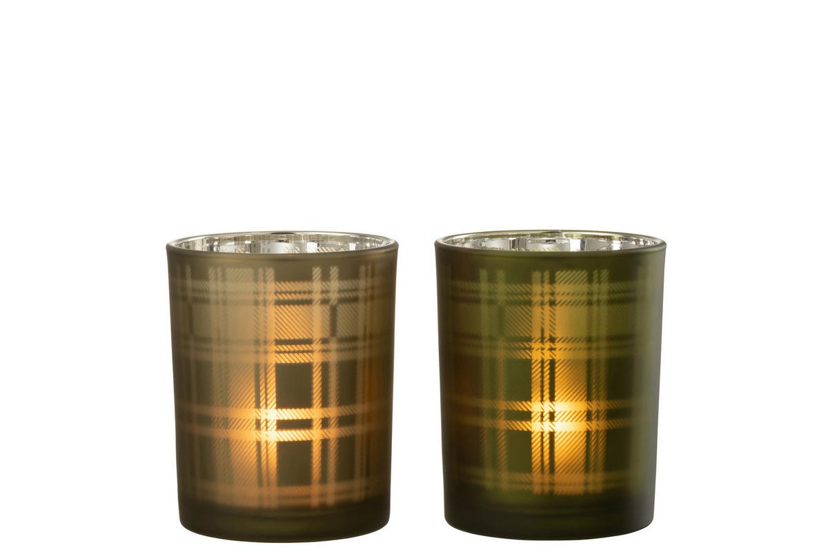 TEELICHTHALTER - Grün, Basics, Glas (10/10/12,5cm)