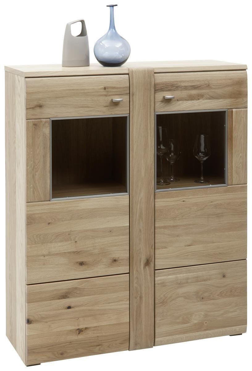 HIGHBOARD 101/121/38 cm  in Eichefarben  - Eichefarben/Alufarben, KONVENTIONELL, Holz/Holzwerkstoff (101/121/38cm) - Voleo