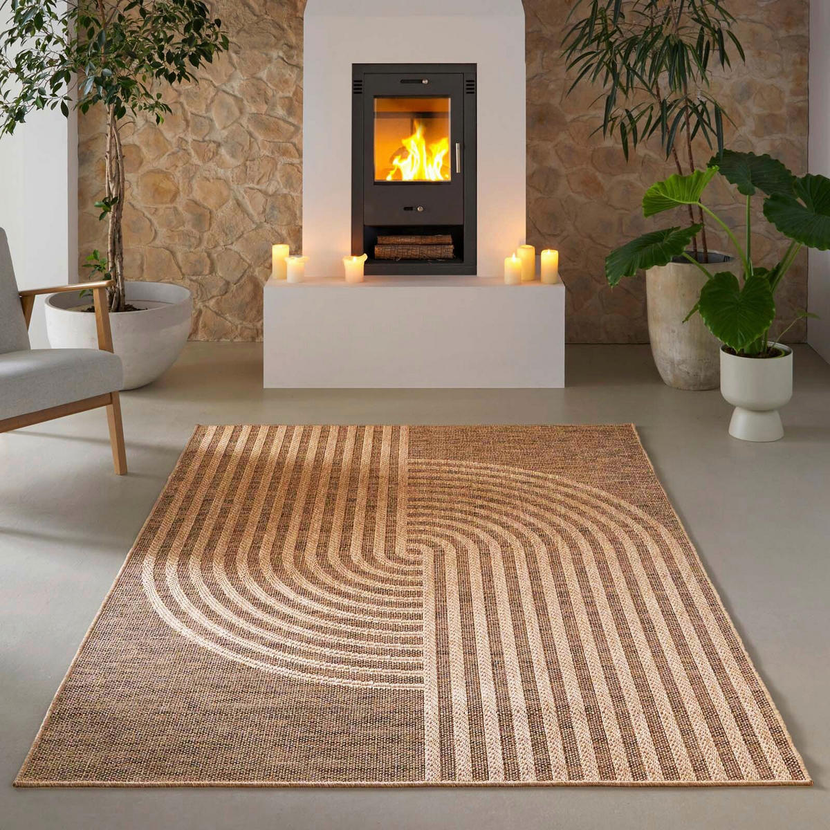 OUTDOORTEPPICH für Terrasse und Balkon 240/340 cm Borneo Talco Beige  - Beige, KONVENTIONELL, Textil (240/340cm) - Ambia Garden