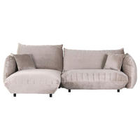 HÖRNSOFFA i plysch beige  - beige/svart, Klassisk, textil/plast (170/270cm) - MID.YOU