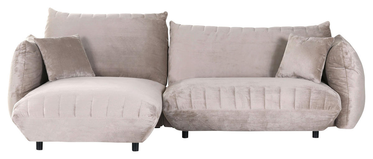 HÖRNSOFFA i plysch beige  - beige/svart, Klassisk, textil/plast (170/270cm) - MID.YOU