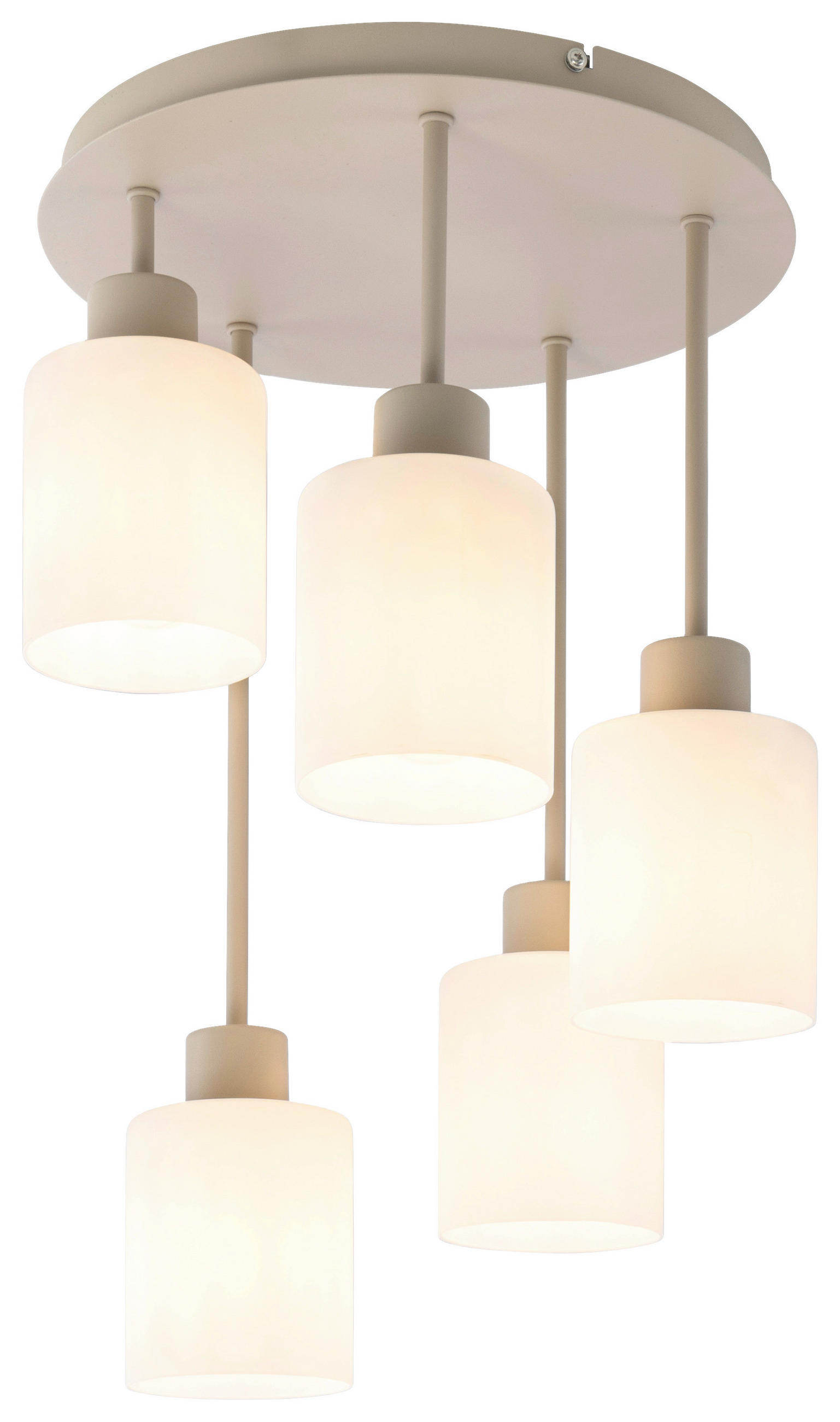 HÄNGELEUCHTE 34/50 cm  - Sandfarben/Weiß, Trend, Glas/Metall (34/50cm) - Novel