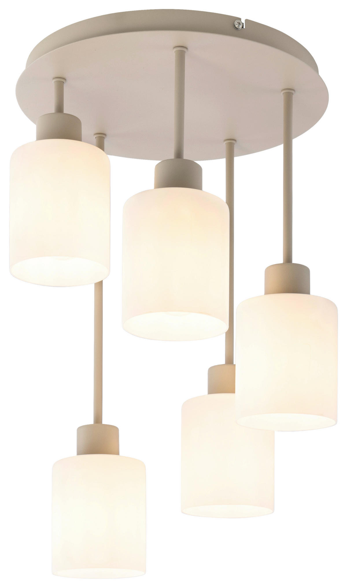 HÄNGELEUCHTE 34/50 cm  - Sandfarben/Weiß, Trend, Glas/Metall (34/50cm) - Novel