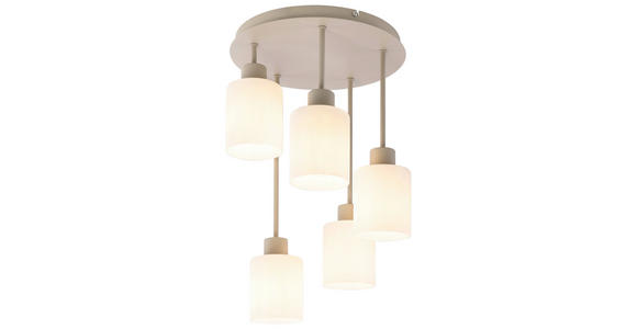 HÄNGELEUCHTE 34/50 cm  - Sandfarben/Weiß, Trend, Glas/Metall (34/50cm) - Novel