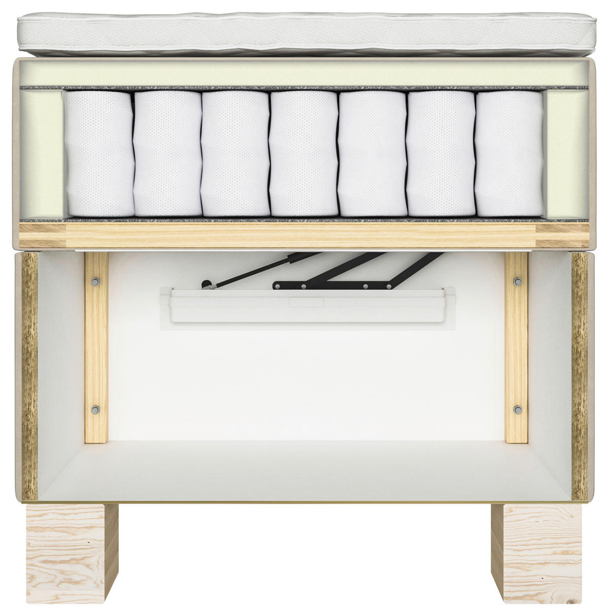 BOXBETT 160/200 cm  in Schwarz, Eiche Artisan  - Schwarz/Eiche Artisan, Konventionell, Holz/Holzwerkstoff (160/200cm) - Carryhome