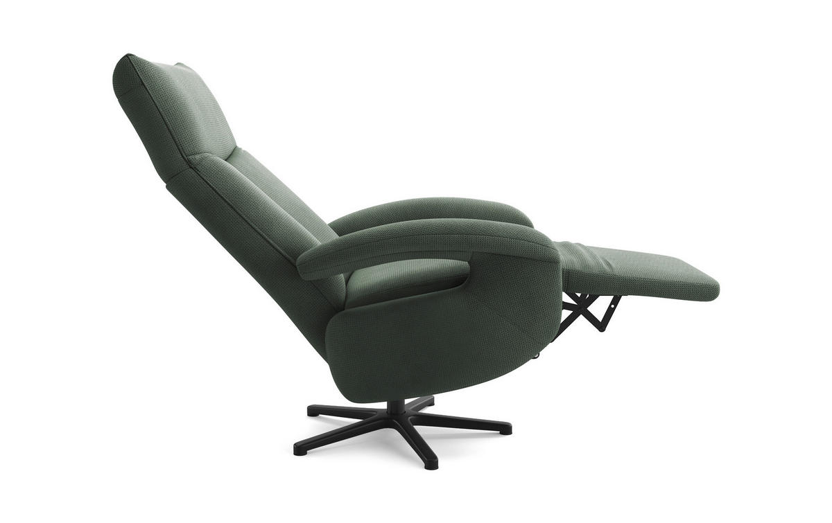 SESSEL in Flachgewebe Grün  - Schwarz/Grün, Konventionell, Textil/Metall (74/112/82cm) - Sit & More