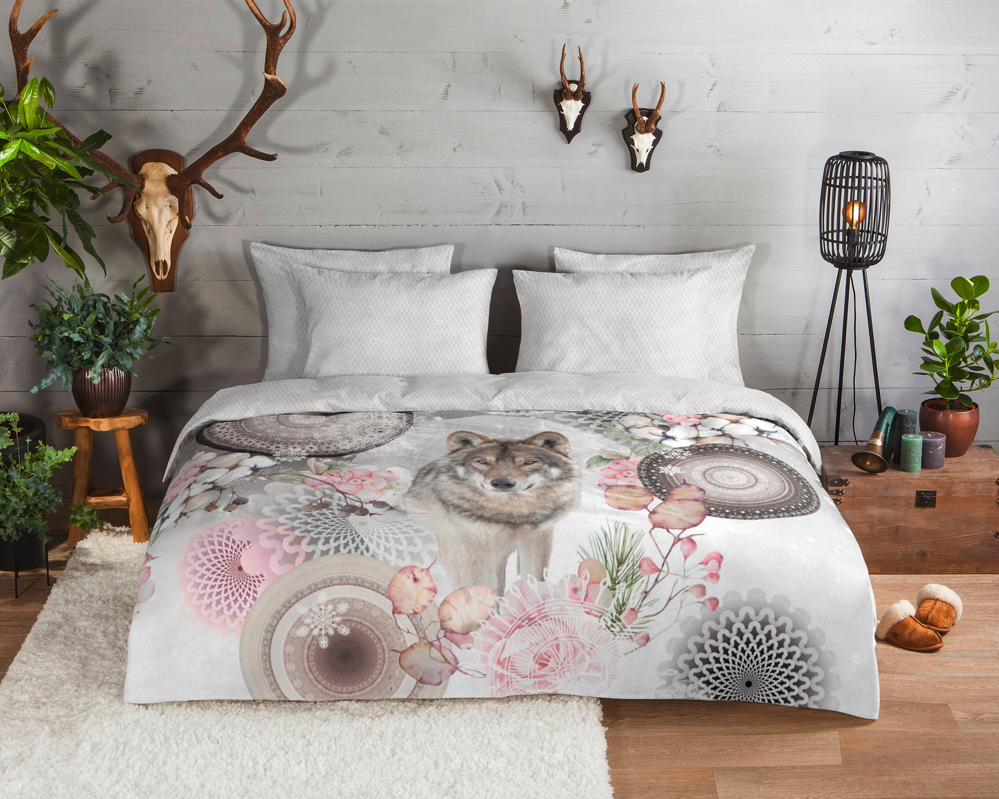 BETTWÄSCHE HIP Biber 140/200 cm  - Hellgrau/Grau, Trend, Textil (140/200cm)