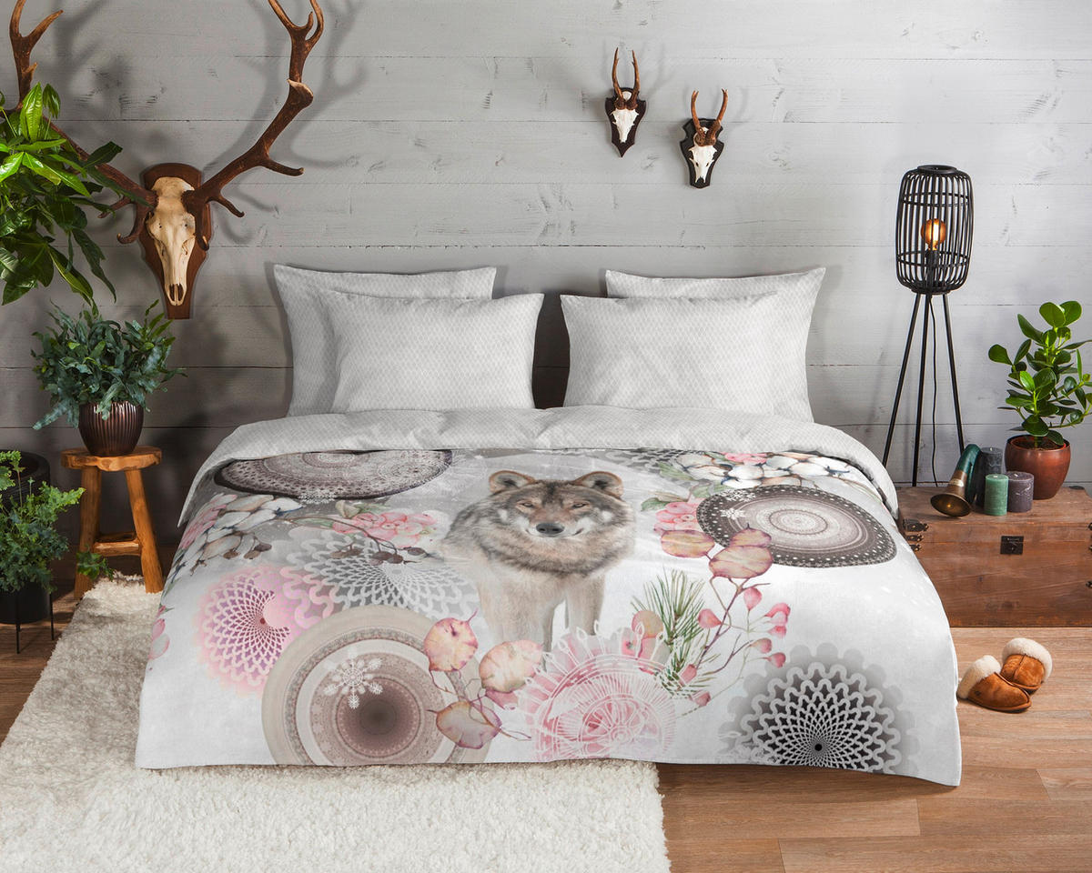 BETTWÄSCHE HIP Biber 140/200 cm  - Hellgrau/Grau, Trend, Textil (140/200cm)