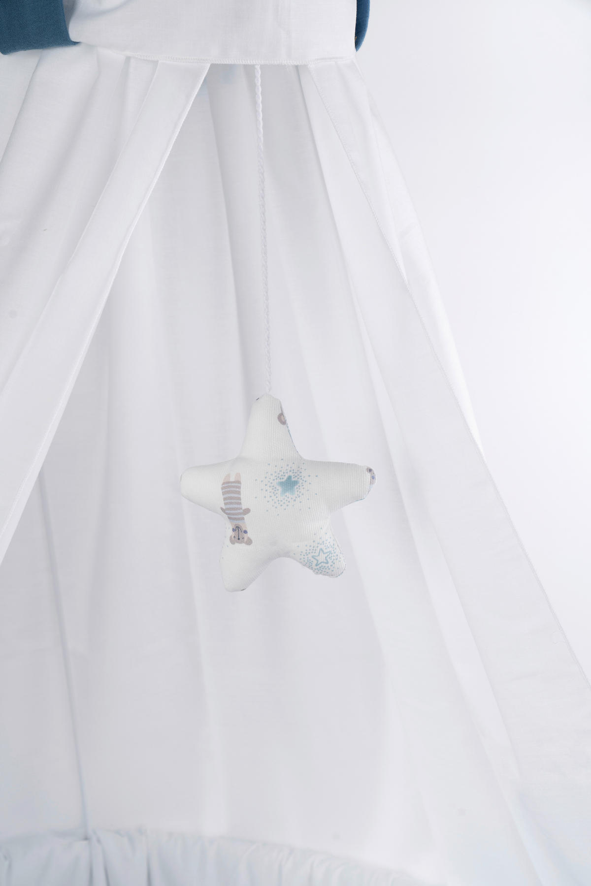 STUBENWAGENSET Pyjamabär  Weiß, Pastellblau  - Pastellblau/Weiß, Basics, Kunststoff/Textil (130/180cm) - Mionido