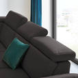 ECKSOFA in Echtleder Dunkelbraun  - Dunkelbraun/Schwarz, Design, Leder/Metall (239/289cm) - Cantus