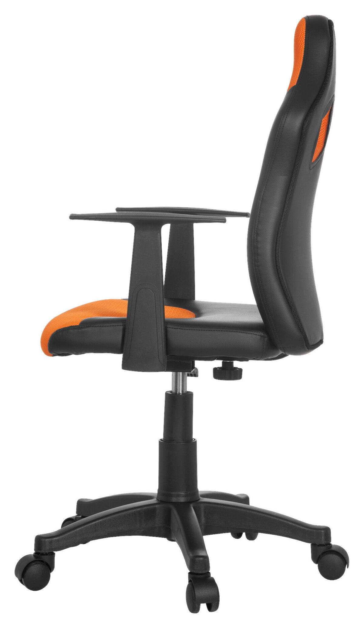 OTOČNÁ ŽIDLE PRO MLÁDEŽ, oranžová, černá - oranžová/černá, Basics, plast (54/90-100/48cm) - MID.YOU