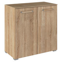 KOMMODE  in 80/81/42 cm  - Silberfarben/Sonoma Eiche, Design, Holzwerkstoff/Kunststoff (80/81/42cm) - Novel