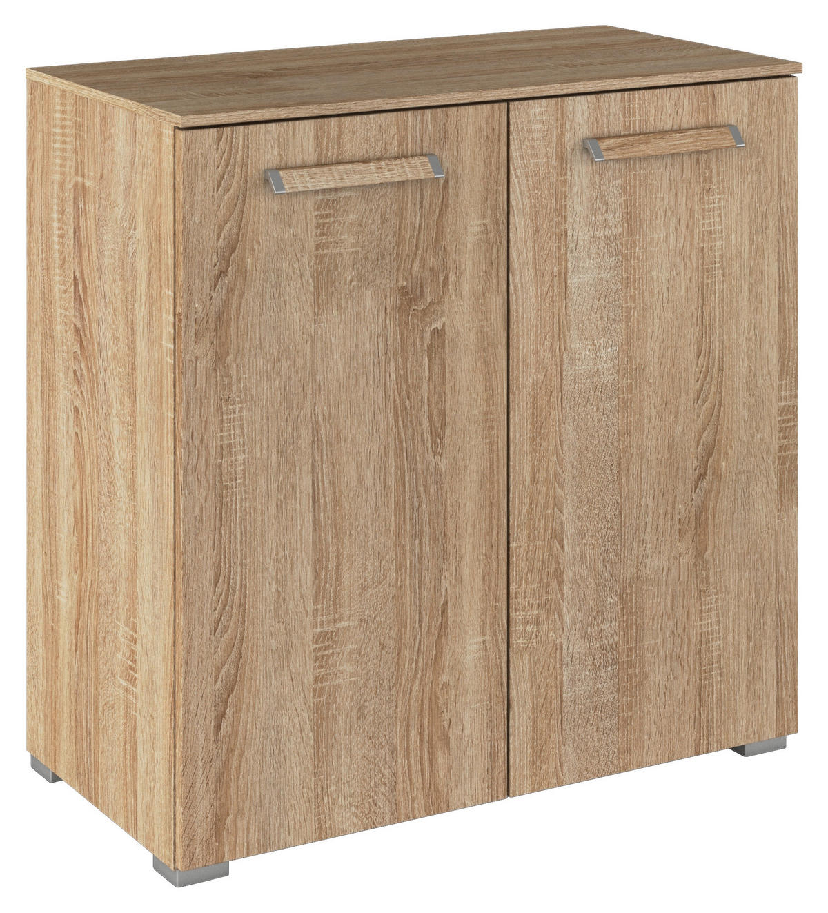 KOMMODE  in 80/81/42 cm  - Silberfarben/Sonoma Eiche, Design, Holzwerkstoff/Kunststoff (80/81/42cm) - Novel