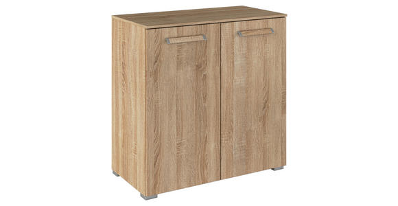 KOMMODE  in 80/81/42 cm  - Silberfarben/Sonoma Eiche, Design, Holzwerkstoff/Kunststoff (80/81/42cm) - Novel