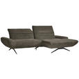 ECKSOFA  in Teddystoff Dunkelbraun  280/170-195 cm  - Dunkelbraun/Schwarz, Design, Textil/Metall (280/170-195cm) - Dieter Knoll