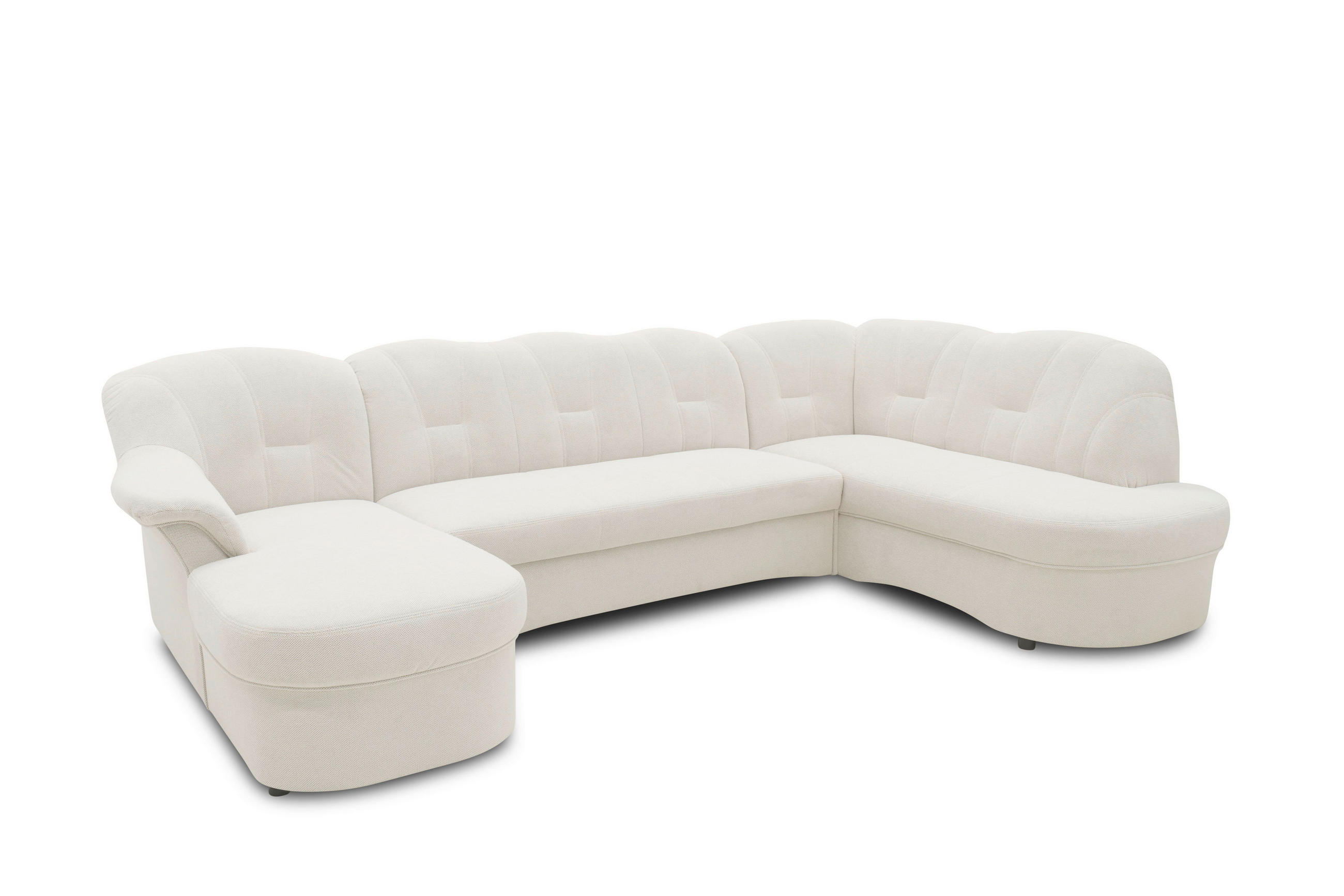 WOHNLANDSCHAFT FLORES FK Creme Mikrofaser  - Creme/Schwarz, KONVENTIONELL, Kunststoff/Textil (293/84/182cm) - MID.YOU