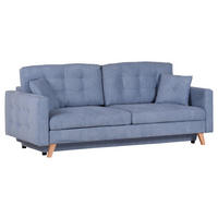 BÄDDSOFFA i flatväv ljusblå  - ljusblå/naturfärgad, Klassisk, textil (225/70/98cm) - Livetastic