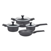 KOCHTOPFSET EASY CLICK 4-teilig  - Schwarz, Basics, Metall - GSW