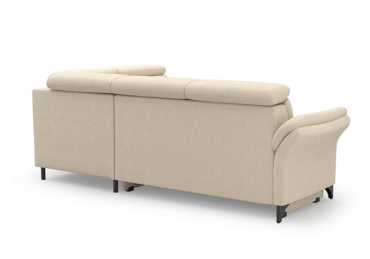 ECKSOFA GLENDALE E Sandfarben Chenille  - Sandfarben/Schwarz, KONVENTIONELL, Textil/Metall (247/193cm) - Sit & More
