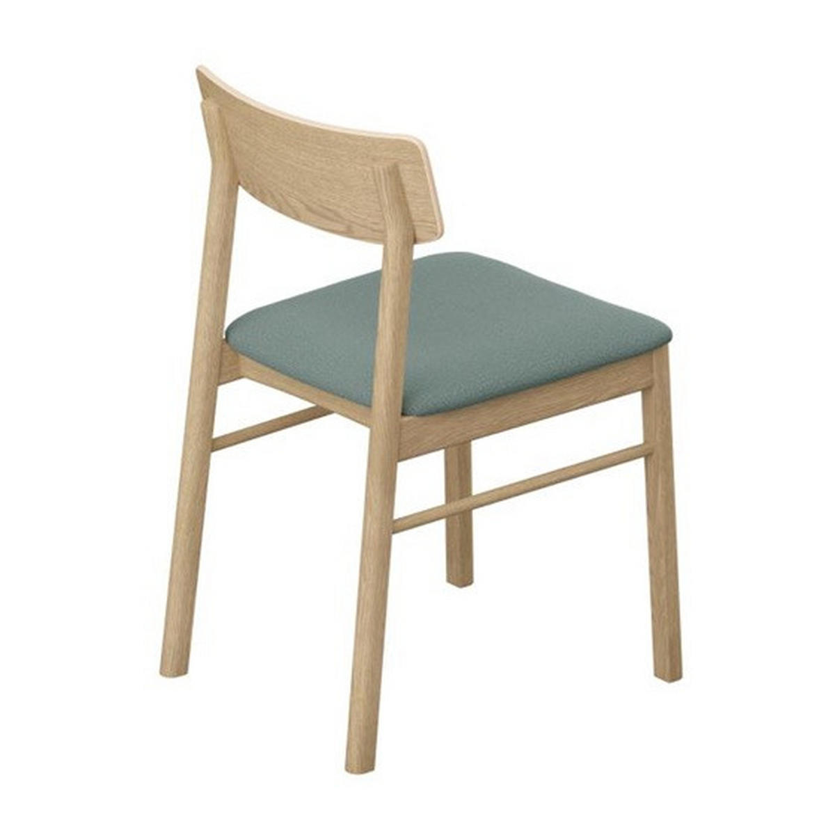 STOL  läderutbud, tygutbud   ekfärgad, blågrå  - blågrå/ekfärgad, Design, trä/plast (47/82/54cm) - Skovby
