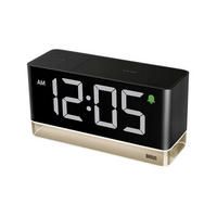 WECKER Digitaler LED-Wecker Schwarz  - Schwarz, Basics, Kunststoff (18/9/6cm) - Braun