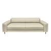 3-SITZER-SOFA  in Echtleder Creme   - Anthrazit/Creme, Design, Leder/Metall (230/70/109cm) - Johann Jakob