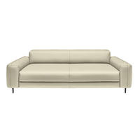 3-SITZER-SOFA  in Echtleder Creme   - Anthrazit/Creme, Design, Leder/Metall (230/70/109cm) - Johann Jakob