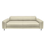 3-SITZER-SOFA  in Echtleder Creme   - Anthrazit/Creme, Design, Leder/Metall (230/70/109cm) - Johann Jakob