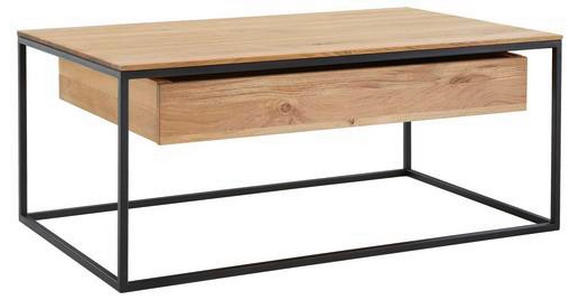 COUCHTISCH in Holz 100/60/41,5 cm  - Eichefarben/Schwarz, Design, Holz/Metall (100/60/41,5cm) - Novel