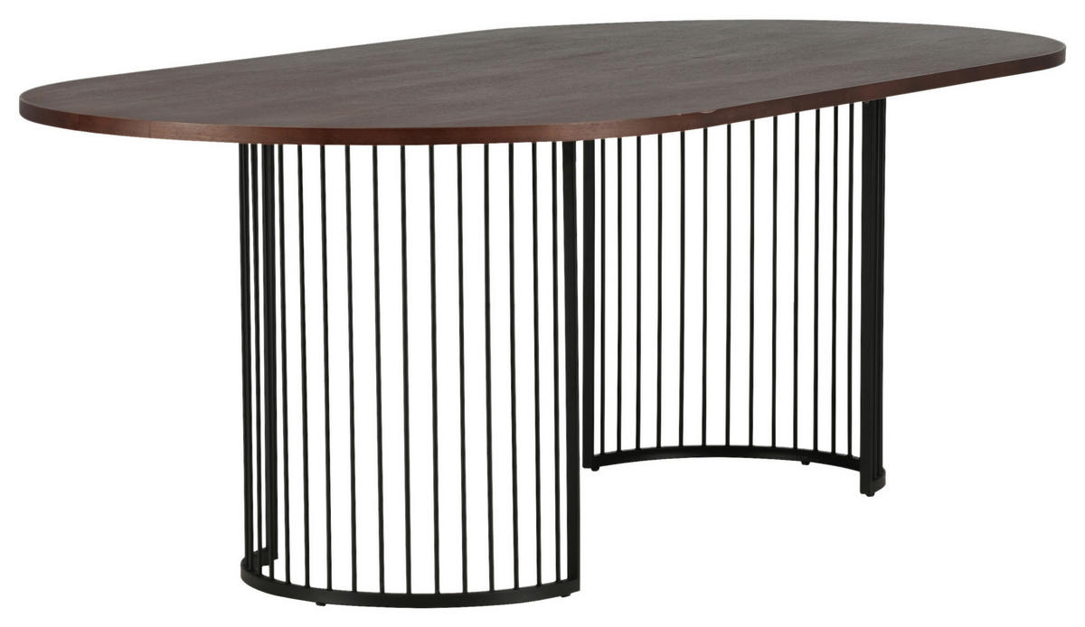 ESSTISCH in Metall, Holzwerkstoff 220/110/75 cm  - Dunkelbraun/Schwarz, Design, Holzwerkstoff/Metall (220/110/75cm) - Livetastic