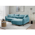 ECKSOFA Blau Chenille  - Blau/Schwarz, MODERN, Textil/Metall (285/200cm) - Carryhome
