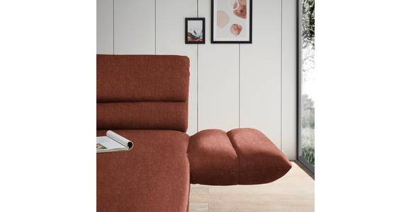 ECKSOFA  in Flachgewebe Rostfarben  279-327/176-217 cm  - Rostfarben/Schwarz, Design, Textil/Metall (279-327/176-217cm) - Dieter Knoll