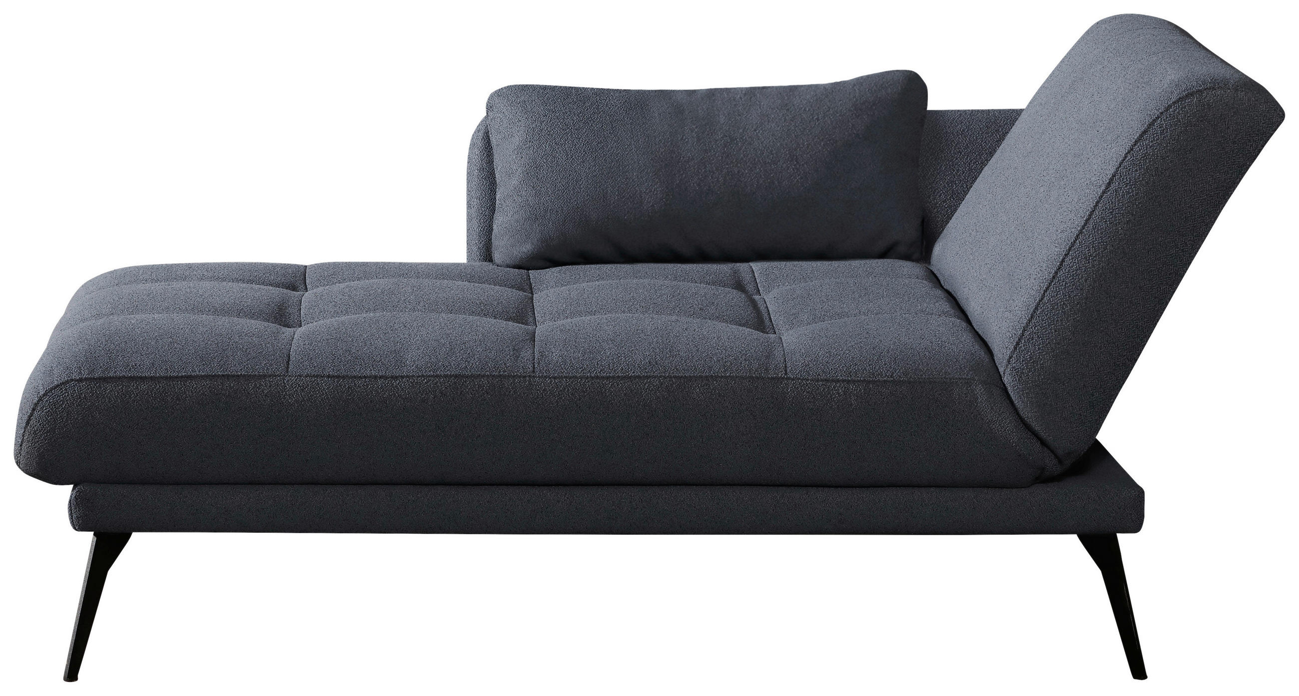 RÉCAMIERE in Dunkelgrau  - Dunkelgrau/Schwarz, KONVENTIONELL, Textil/Metall (200/85/106cm) - Novel