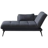 RÉCAMIERE Amira in Dunkelgrau  - Dunkelgrau/Schwarz, KONVENTIONELL, Textil/Metall (200/85/106cm) - Novel