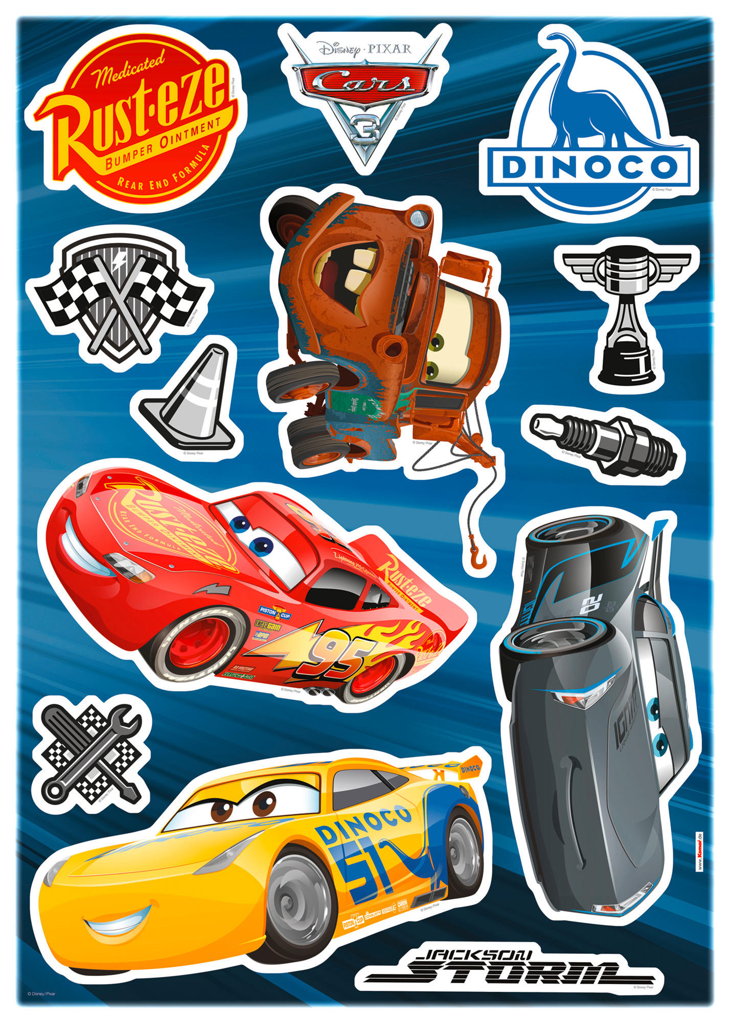 DEKOSTICKER Cars  - Multicolor, LIFESTYLE, Kunststoff (50/70cm) - Disney